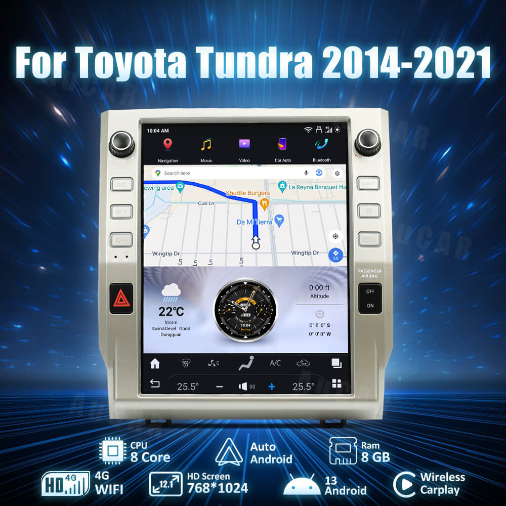2014-2021 Tundra Sequoia AuCar Tesla Screen 12.1" Android 13 CarPlay