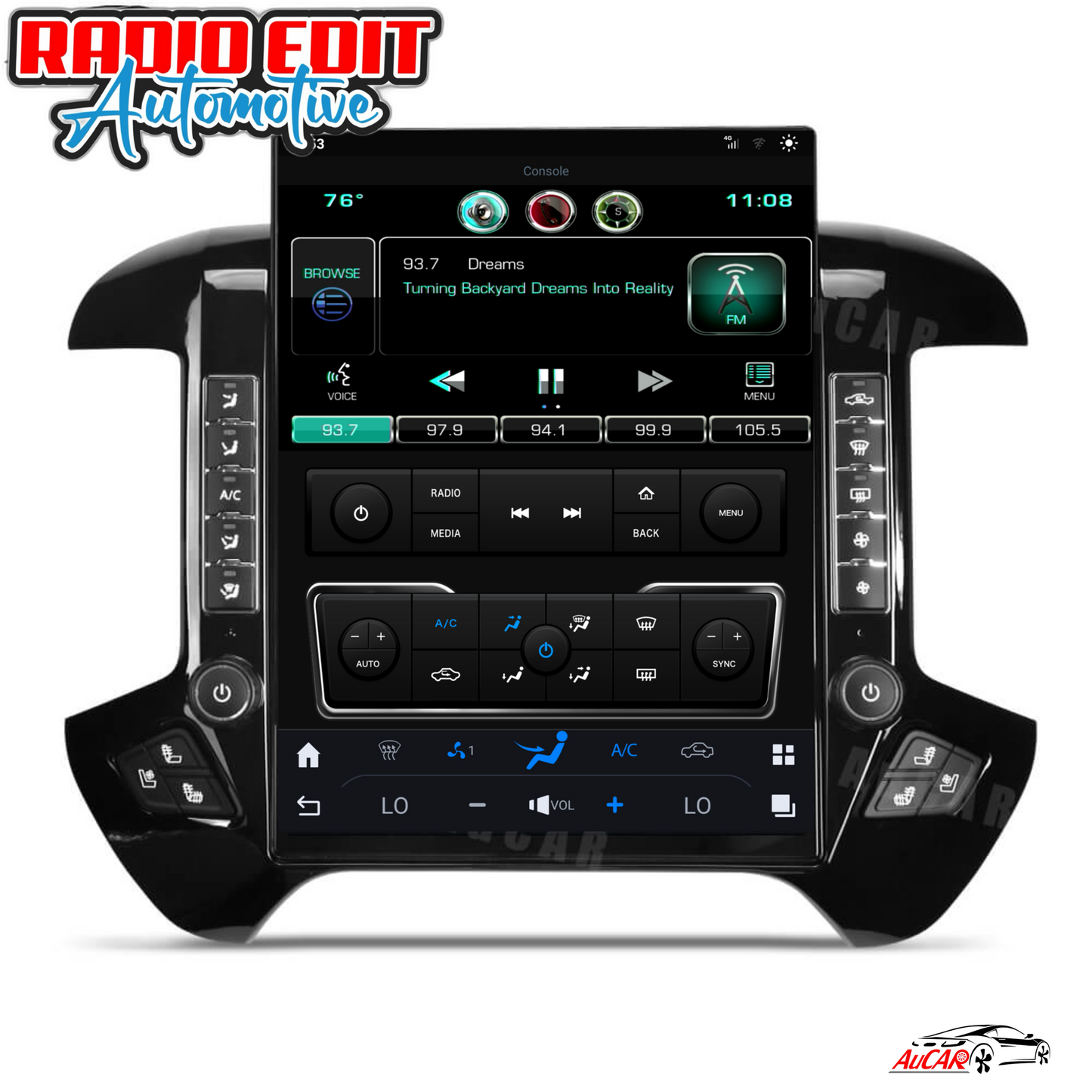 2014-2019 Silverado Sierra AuCar Tesla Screen 15.6" Android 13 CarPlay