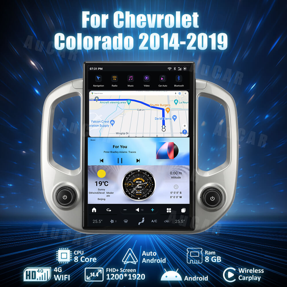 2020-2023 Colorado AuCar Tesla Screen 14.4" Android 13 CarPlay