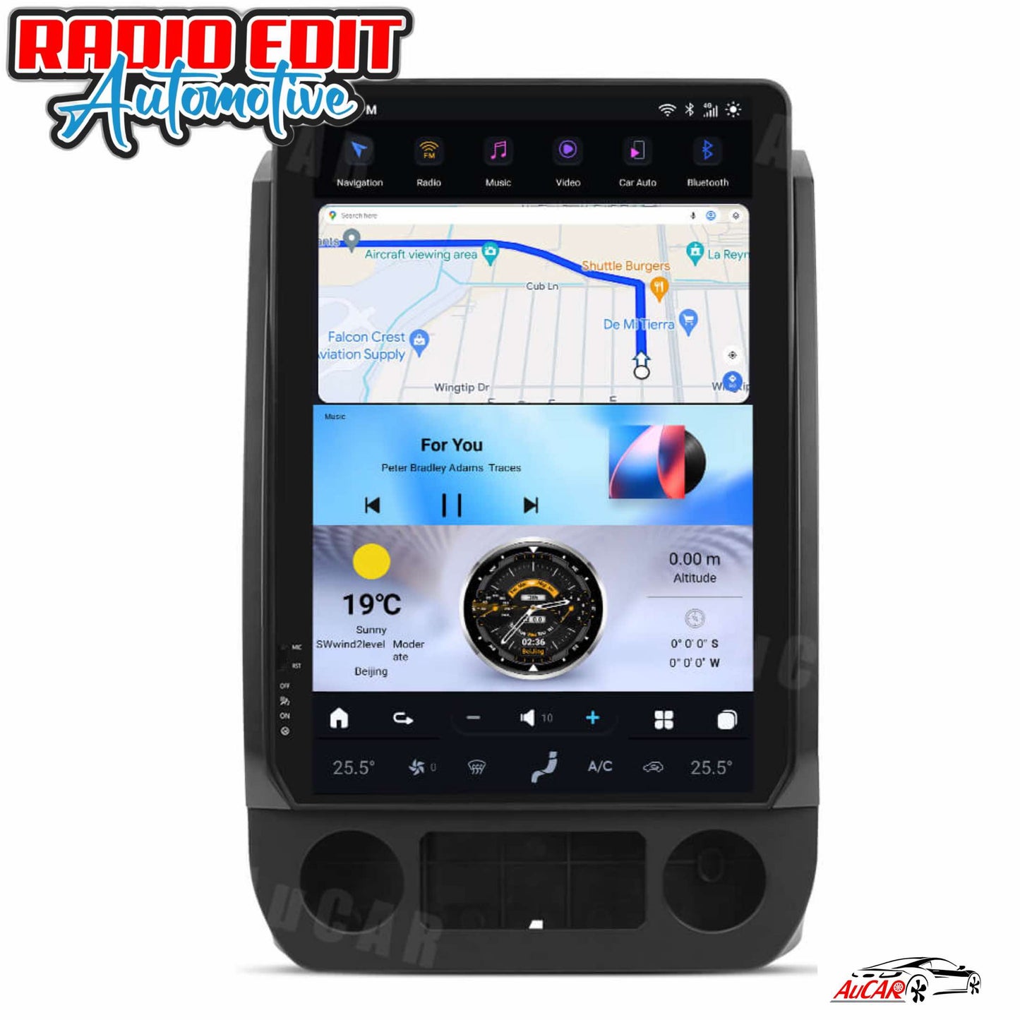 2015-2022 Ford F150 F250 F350 F450 Tesla Vertical Screen 14.4" CarPlay GPS Radio 128G