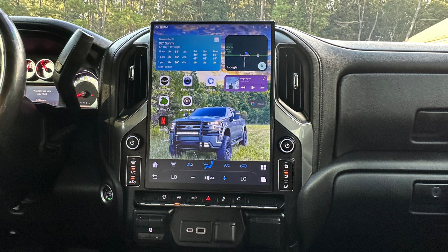 2019-2024 Chevrolet Silverado GMC Sierra Tesla Vertical Screen 15.6" CarPlay GPS Radio