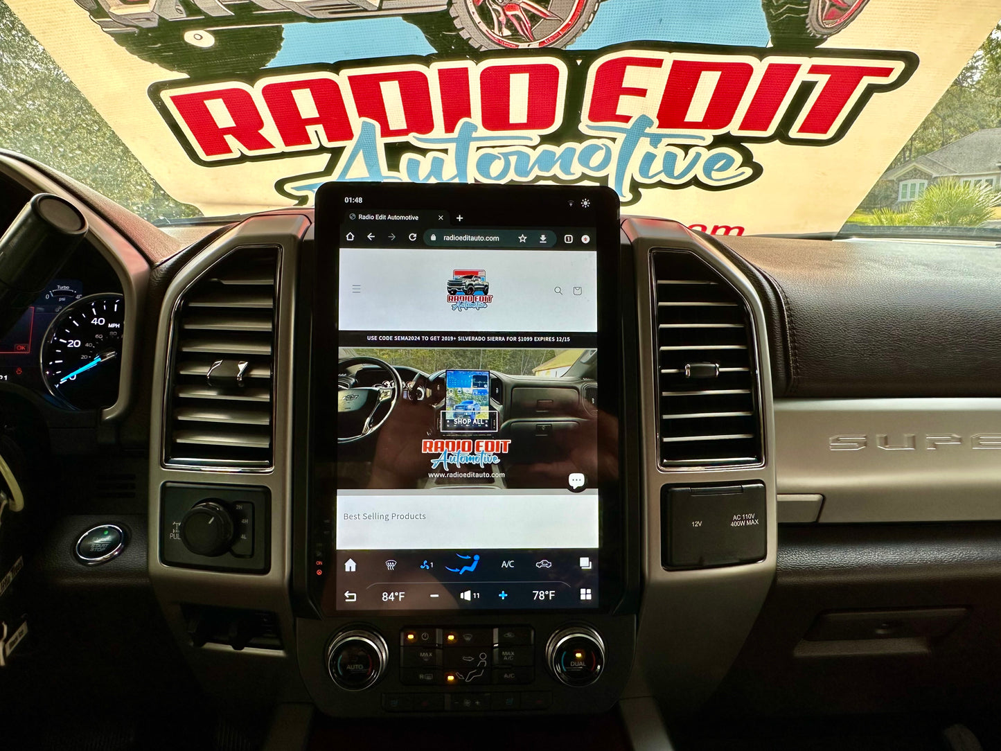 2015-2022 Ford F150 F250 F350 F450 Tesla Vertical Screen 14.4" CarPlay GPS Radio 128G