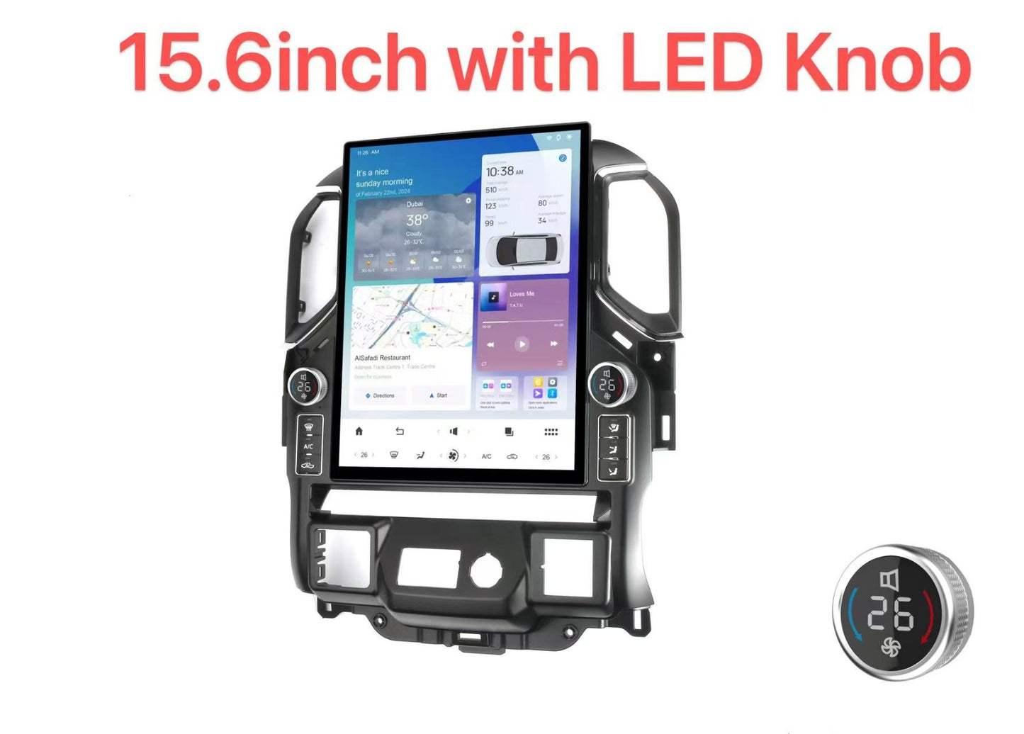 2019-2025 Chevrolet Silverado GMC Sierra Android 14 Tesla Style Vertical Screen 15.6" CarPlay GPS Radio LED Knobs