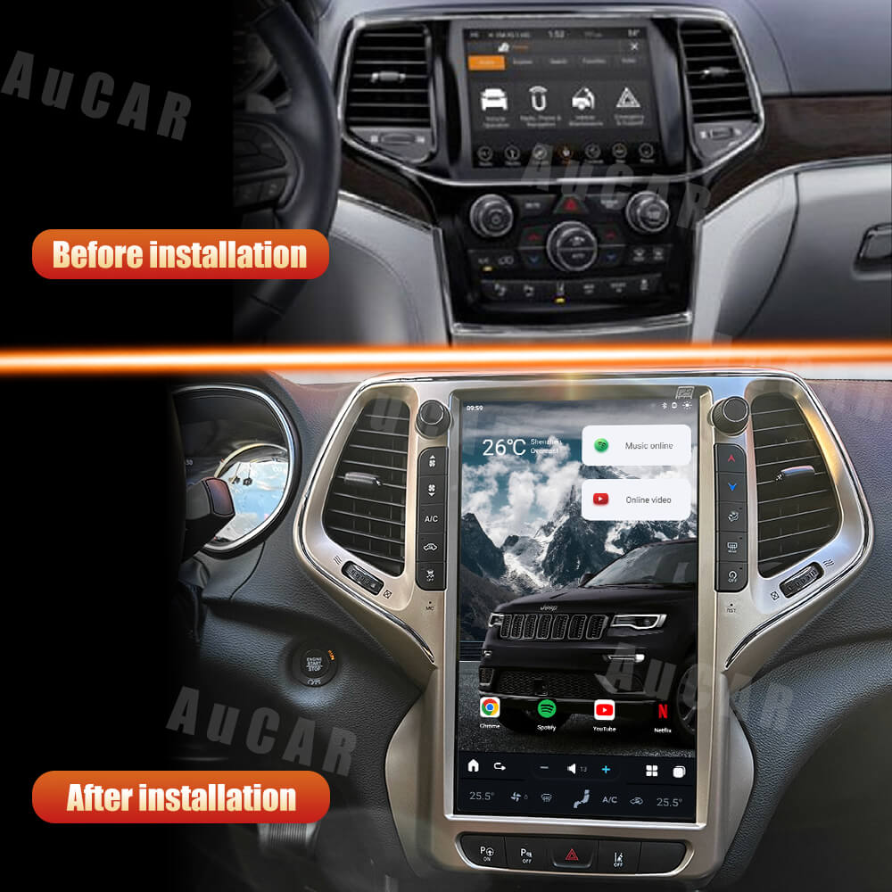 2014-2020 Jeep Cherokee Tesla Vertical Screen 13.6" CarPlay GPS Radio