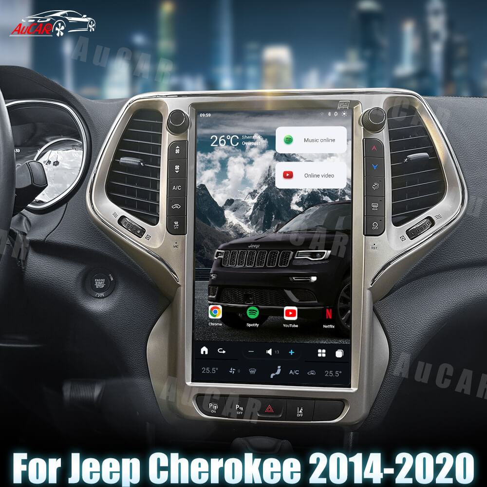 2014-2020 Jeep Cherokee Tesla Vertical Screen 13.6" CarPlay GPS Radio