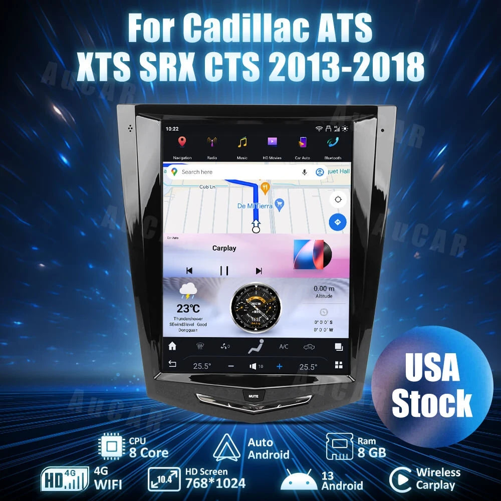 2013-2018 Cadillac Escalade ATS XTS SRX CTS 10.4" Android 13 CarPlay