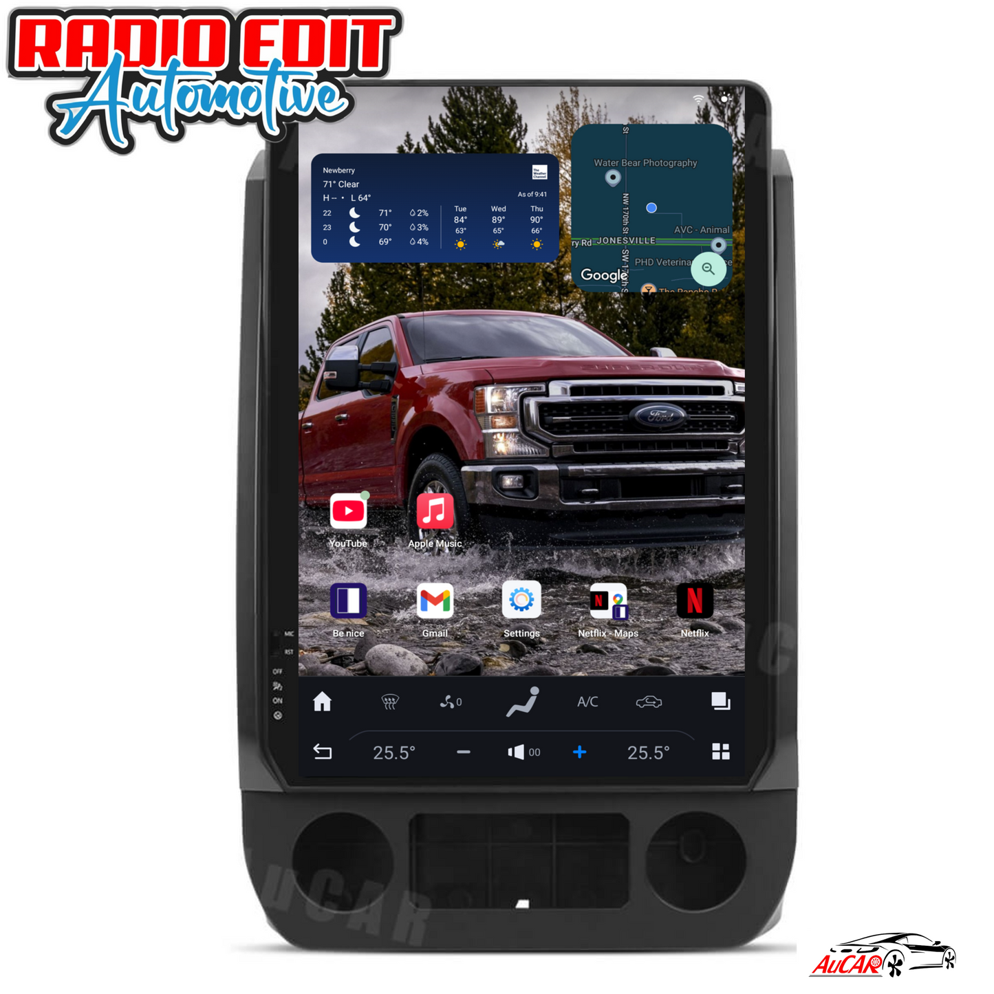 2015-2022 Ford F150 F250 F350 F450 Tesla Vertical Screen 14.4" CarPlay GPS Radio 128G