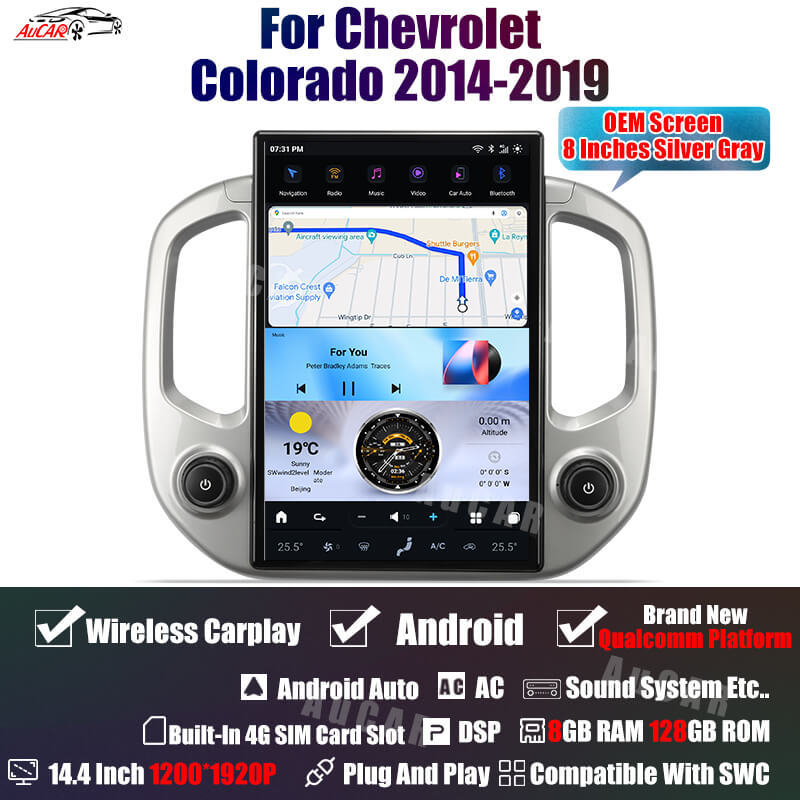 2020-2023 Colorado AuCar Tesla Screen 14.4" Android 13 CarPlay