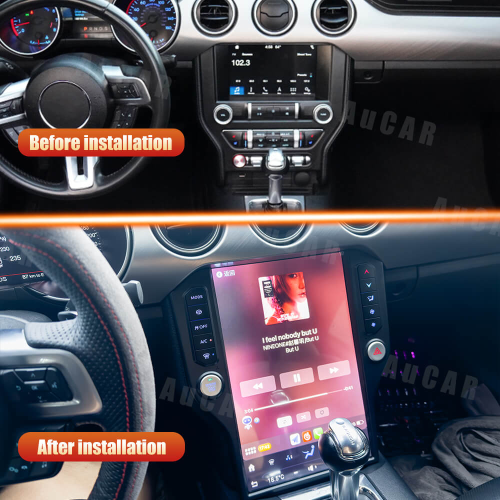 2015-2020 Ford Mustang Tesla Vertical Screen 14.5"" CarPlay GPS Radio 128G