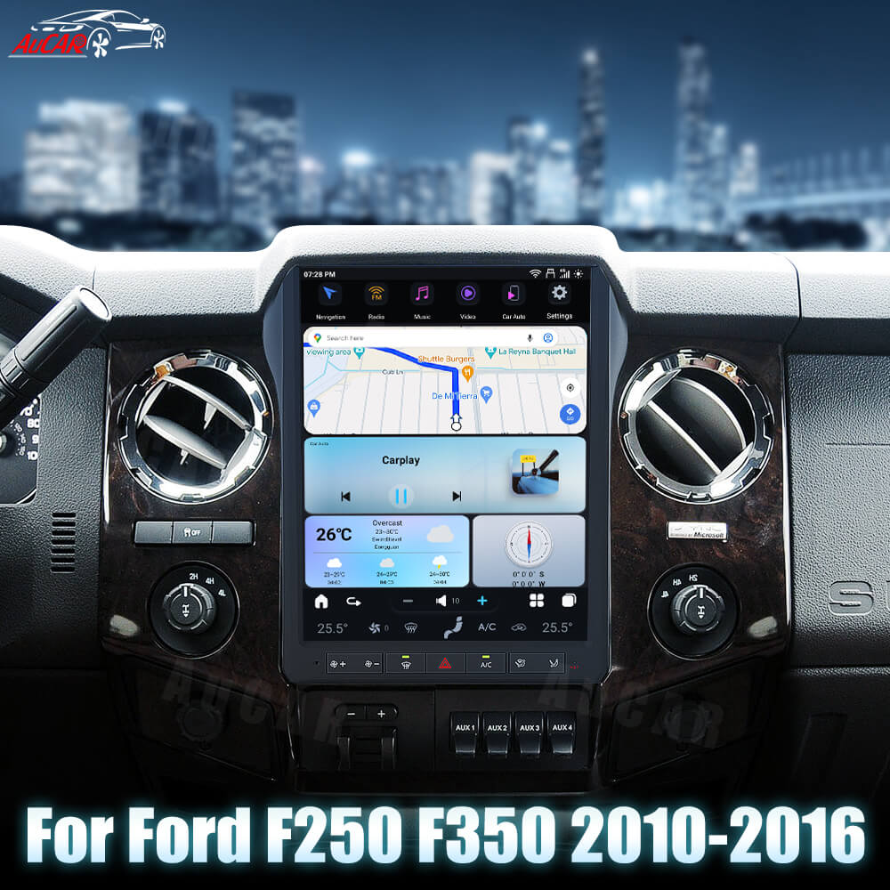 2010-2016 F250 F350 F450 F550 F650 AuCar Tesla Screen 12.1" Android 13 CarPlay V2