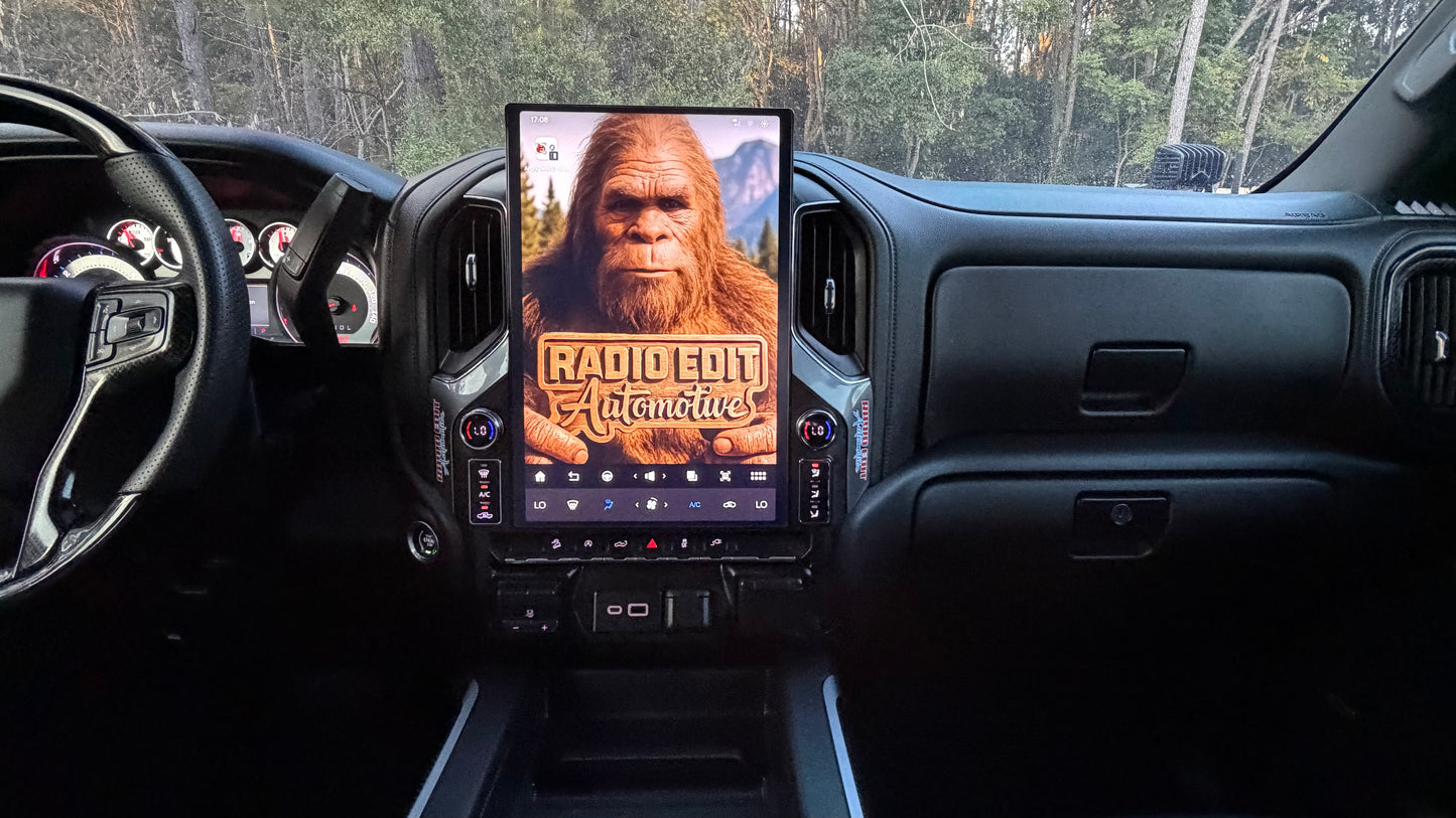 2019-2025 Chevrolet Silverado GMC Sierra Android 14 Tesla Style Vertical Screen 17.2" CarPlay GPS Radio LED Knobs