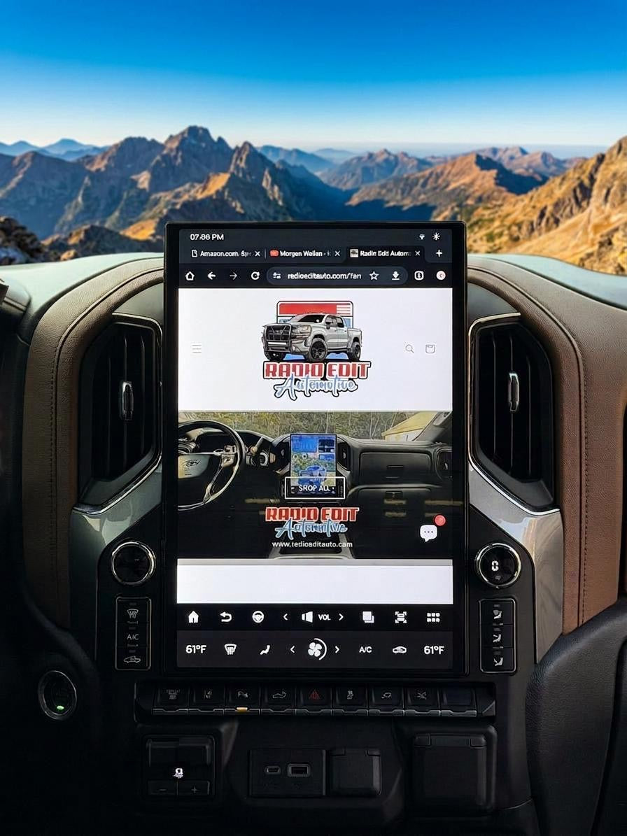 2019-2026 Chevrolet Silverado GMC Sierra Android 14 Tesla Style Vertical Screen 17.2" CarPlay GPS Radio LED Knobs