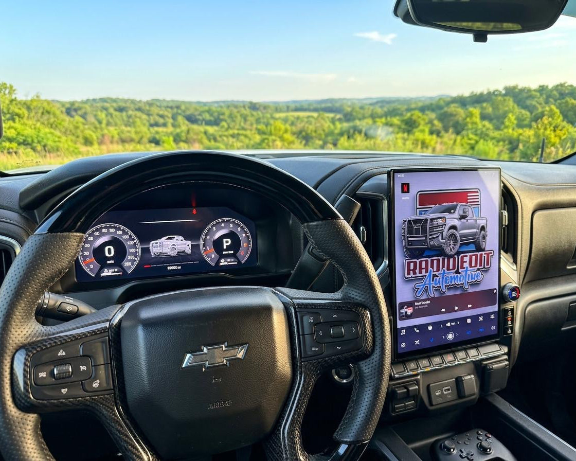 2019-2026 Chevrolet Silverado GMC Sierra Android 14 Tesla Style Vertical Screen 15.6" CarPlay GPS Radio LED Knobs