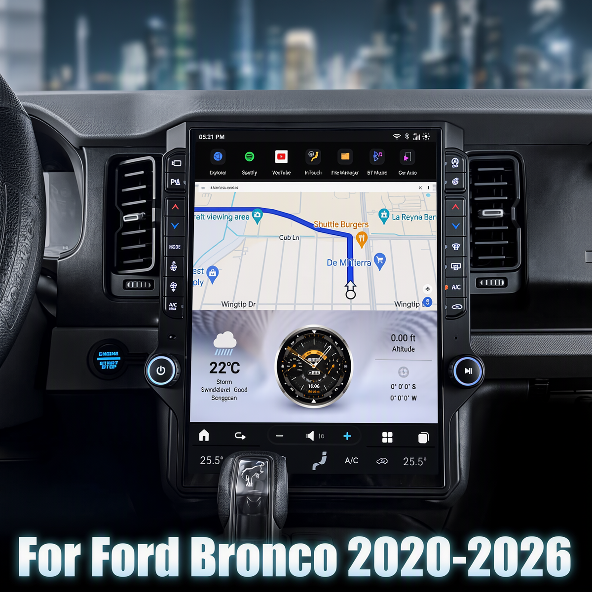 2020-2026 Bronco Tesla Vertical Screen 15.6" CarPlay GPS Radio 128G
