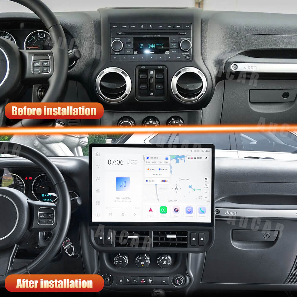 2011-2017 Jeep Wrangler Gladiator AuCar Tesla Style Android 13 16.8