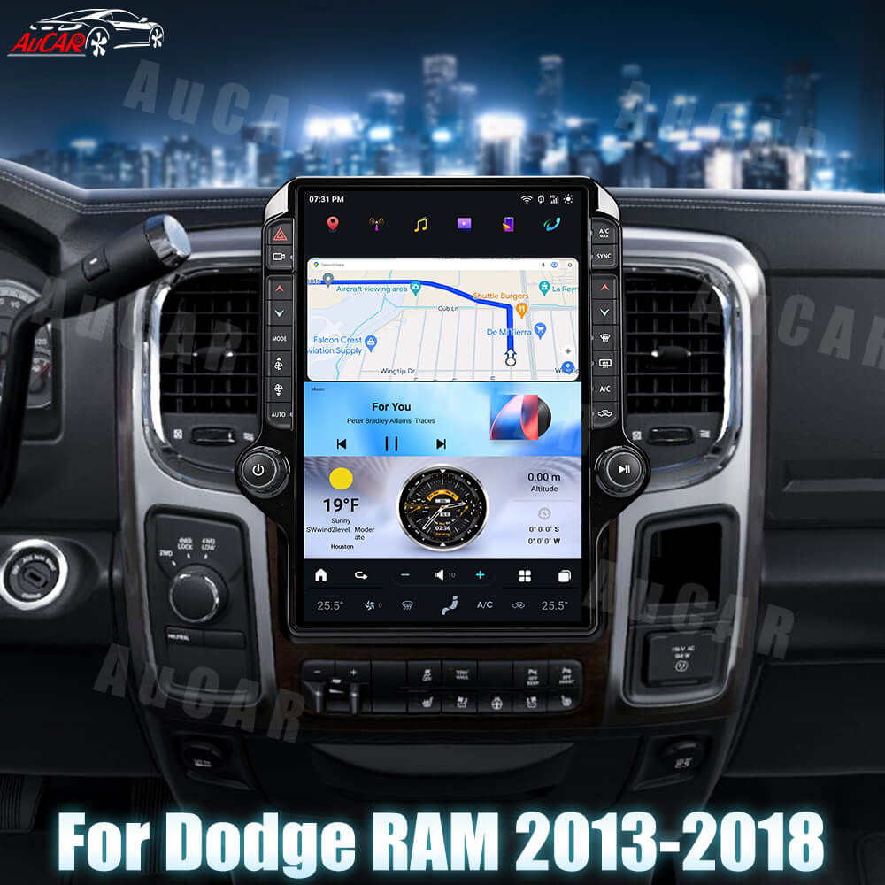 2013-2022 RAM 1500/2500/3500/4500 AuCar Tesla Style Android 14 14.4