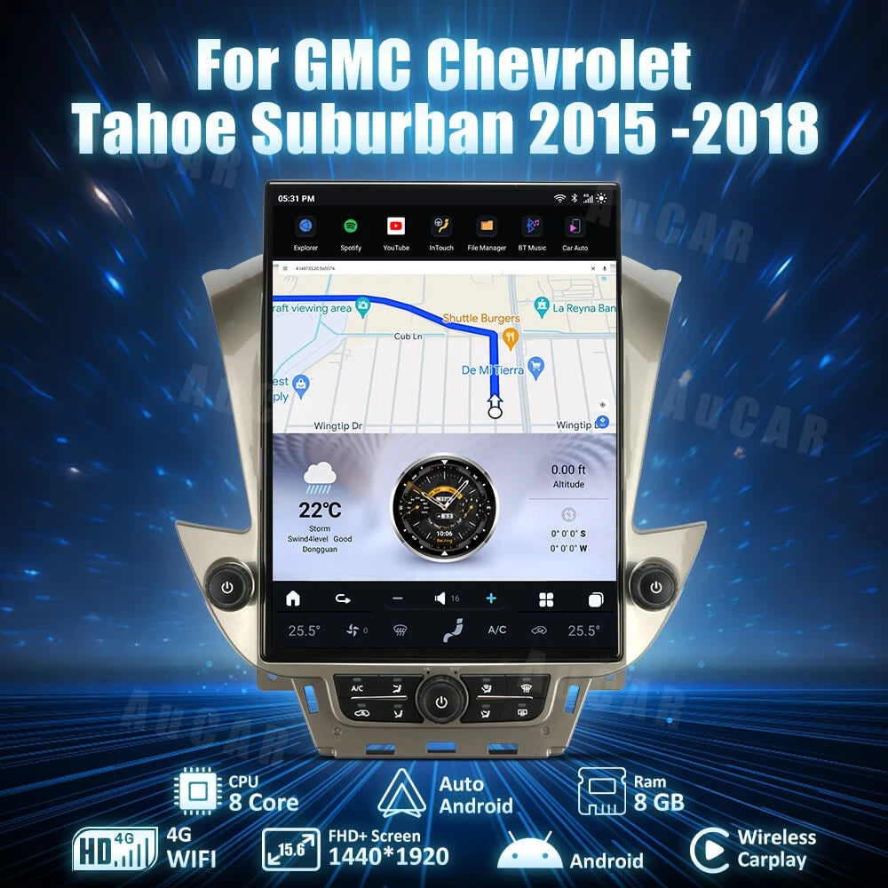 2015-2020 Tahoe Suburban Yukon 15.6 Tesla Screen CarPlay