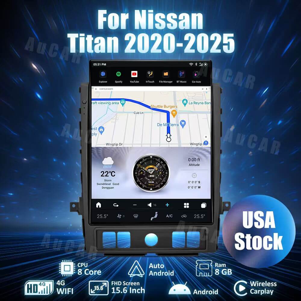 2020-2024 Nissan Titan 15.6" Tesla Screen CarPlay